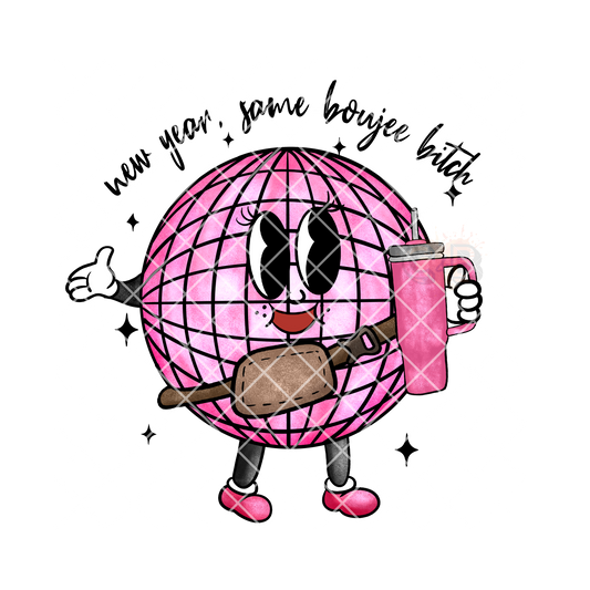 Same Boujie Pink Disco Ball PNG