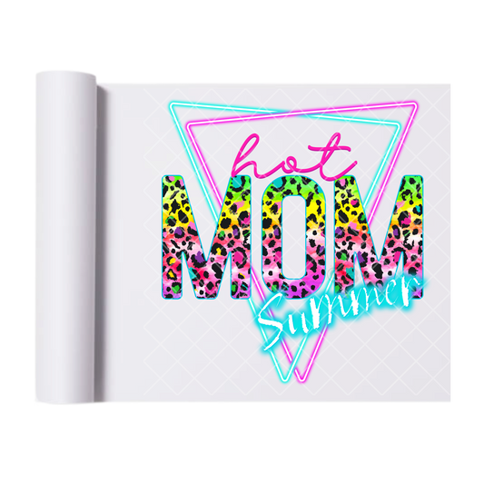 Mom Summer - Direct Print Film Transfer for T-Shirts, Cotton, Polyester & Blends - High-Quality Print