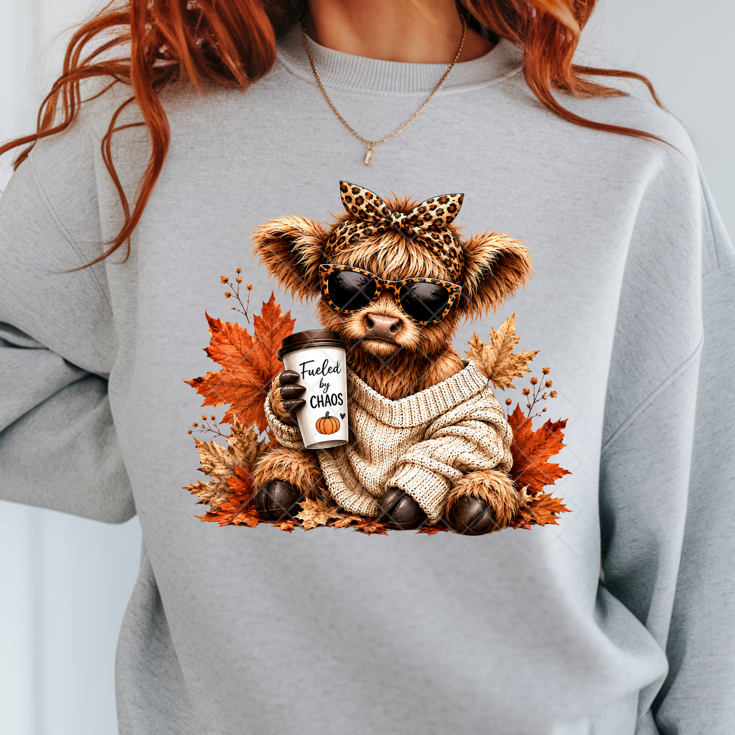 Highland Cow Coffee and Fall - Premium Graphic T-Shirt for Casual Wear