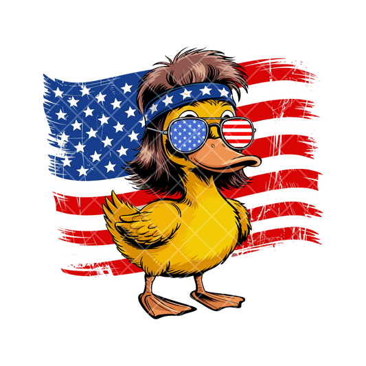 Patriot Duck Mullet Flag PNG