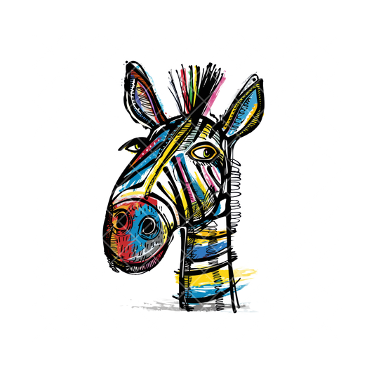 Zebra Art Doodle Painting PNG