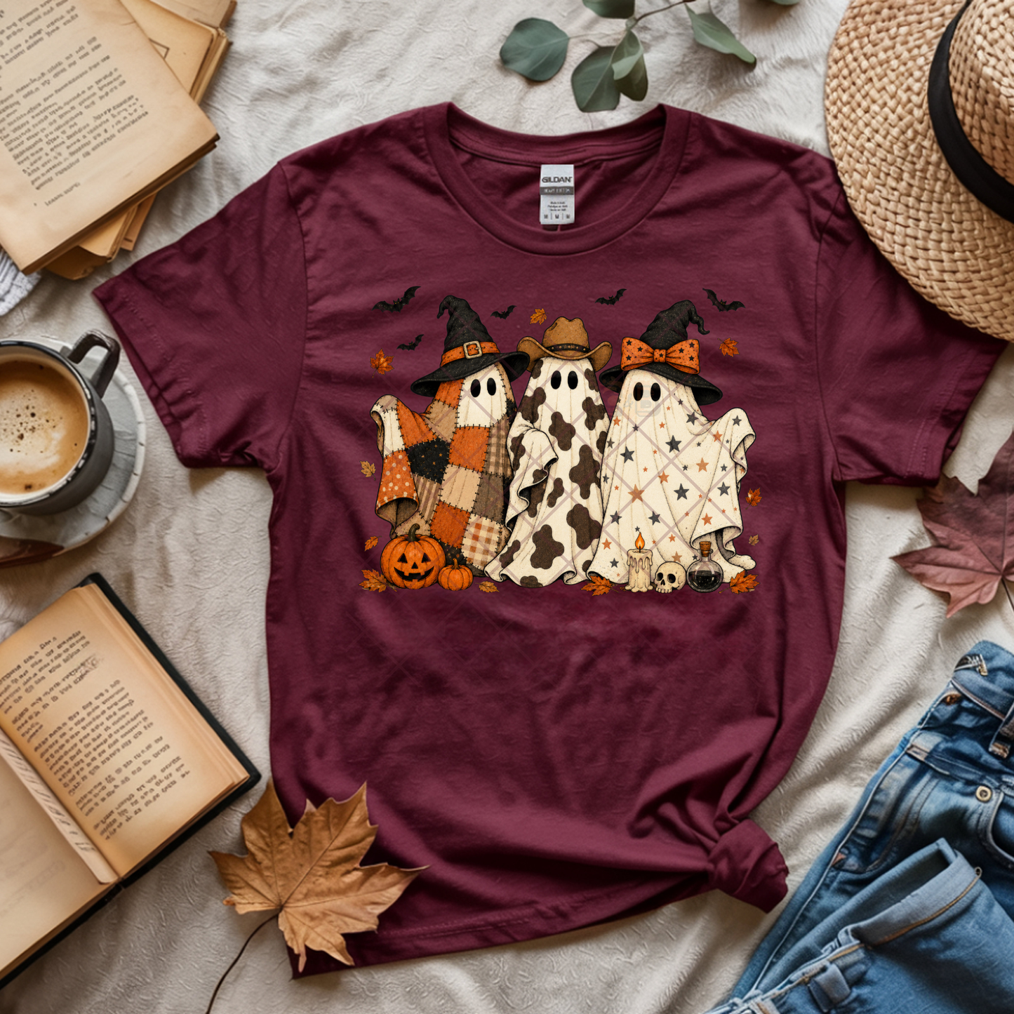 Trio Patch Ghosts - Premium Graphic T-Shirt for Casual Wear