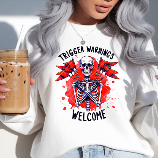 Trigger Warning Red Flag - Premium Graphic T-Shirt for Casual Wear