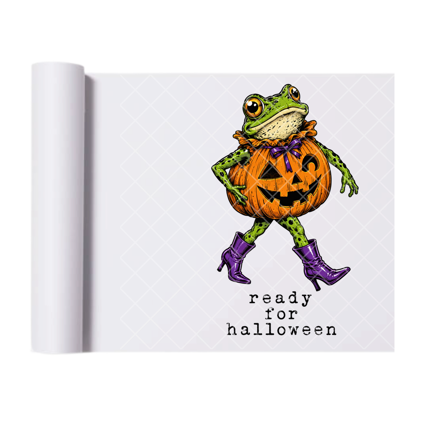 Ready For Halloween Fancy Frog - Ready To Press Print Transfer for Apparel, Cotton, Polyester & Blends - High-Quality Print- Commercial Grade
