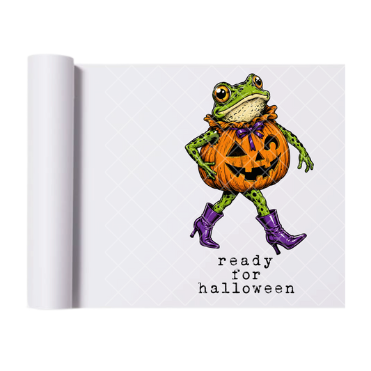 Ready For Halloween Fancy Frog - Ready To Press Print Transfer for Apparel, Cotton, Polyester & Blends - High-Quality Print- Commercial Grade
