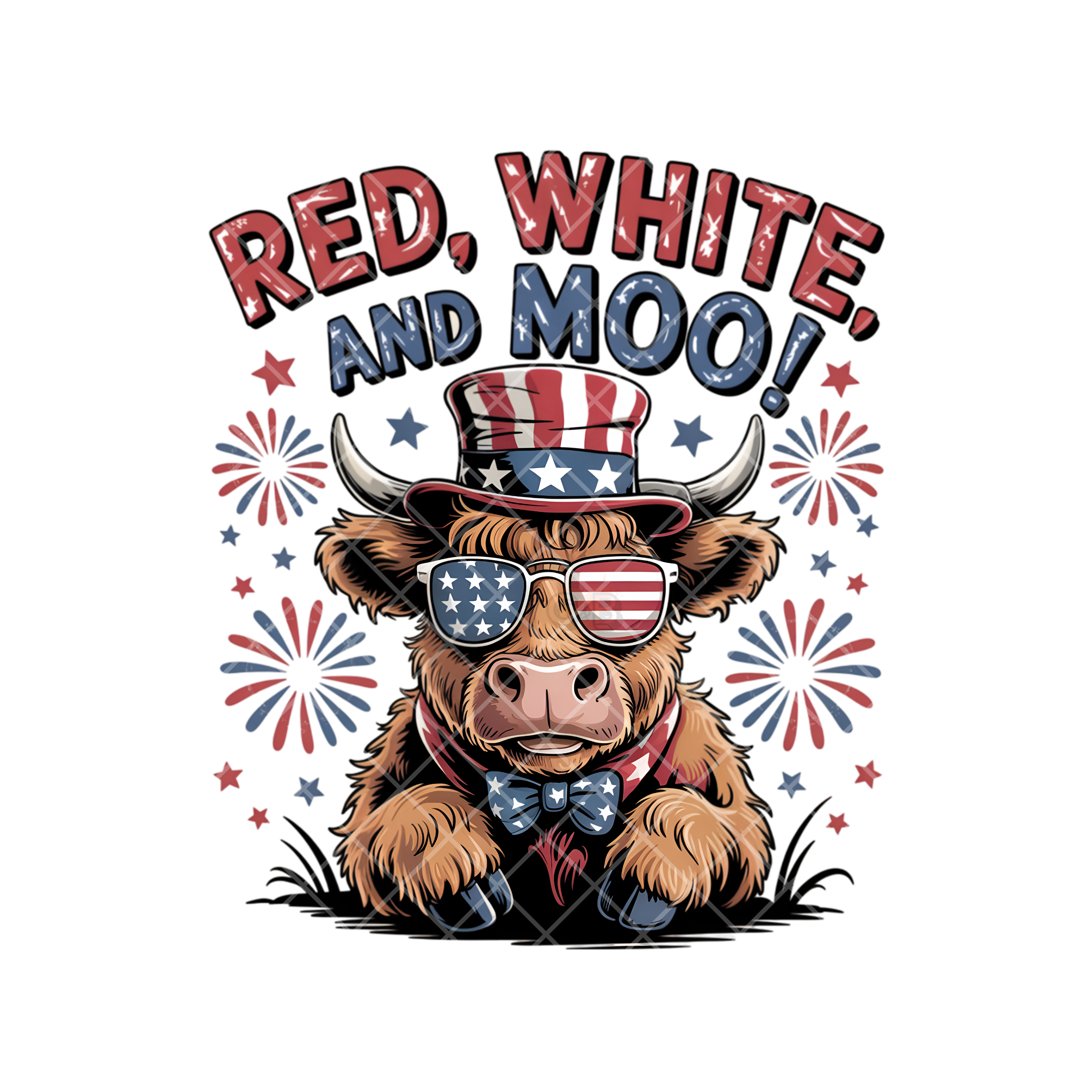 Highlands Dripper Red White And Moo Highland Cow PNG – C&B Drip