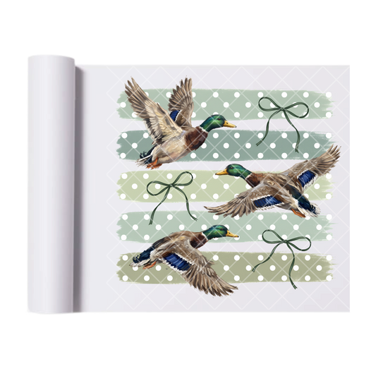 Preppy Ducks - Ready To Press Print Transfer for Apparel, Cotton, Polyester & Blends - High-Quality Print- Commercial Grade