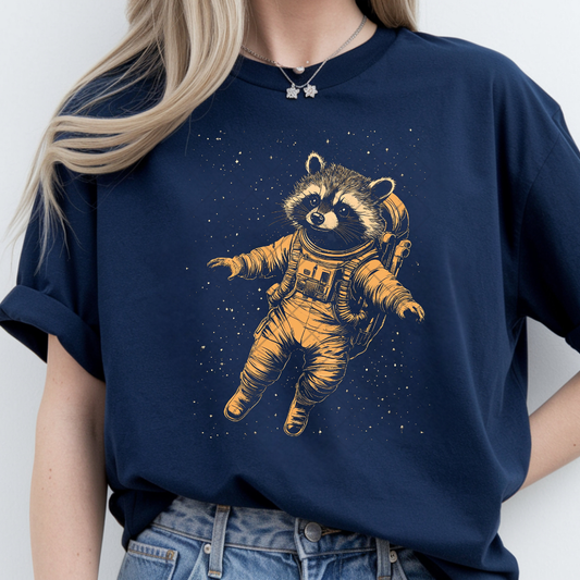 Space Raccoon Vibes - Premium Graphic T-Shirt for Casual Wear