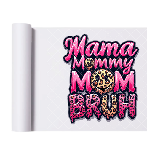 Pink Mama Mommy Mom - Direct Print Film Transfer for T-Shirts, Cotton, Polyester & Blends - High-Quality Print