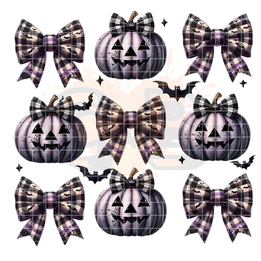 Black Bows Purple Pumpkin PNG