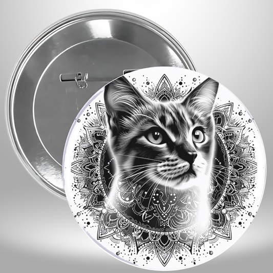 Bw Cat Pinback Button