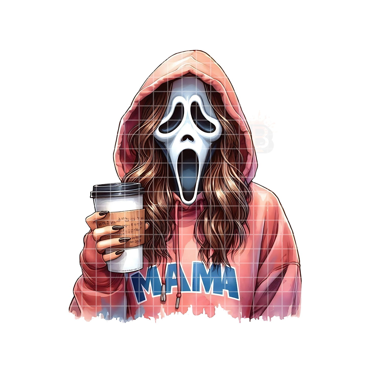 Ghostface MAMA Comfy Red Hair DTF Transfer