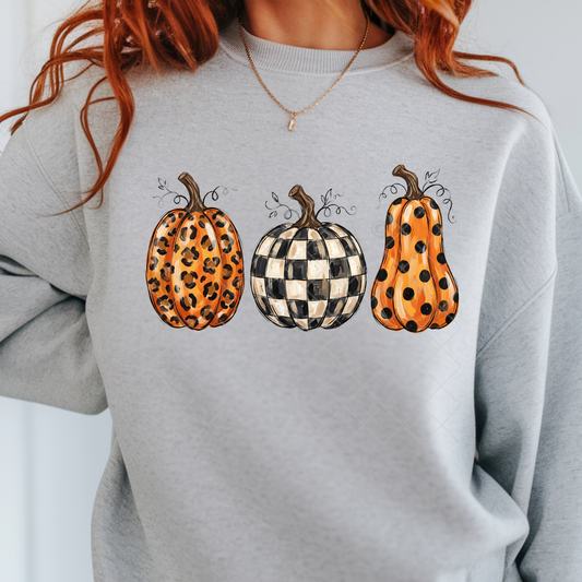Three Preppy Pumpkins - Premium Graphic T-Shirt for Casual Wear