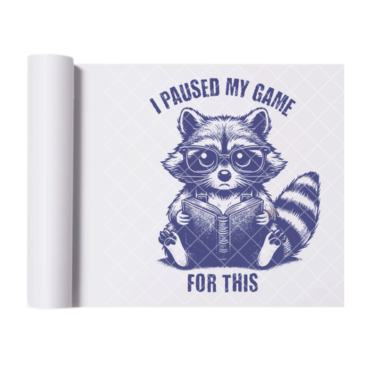 Back To School Gamer Raccoon - Direct Print Film Transfer for T-Shirts, Cotton, Polyester & Blends - High-Quality Print
