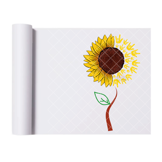 ASL Sunflower - Ready To Press Print Transfer for Apparel, Cotton, Polyester & Blends - High-Quality Print- Commercial Grade