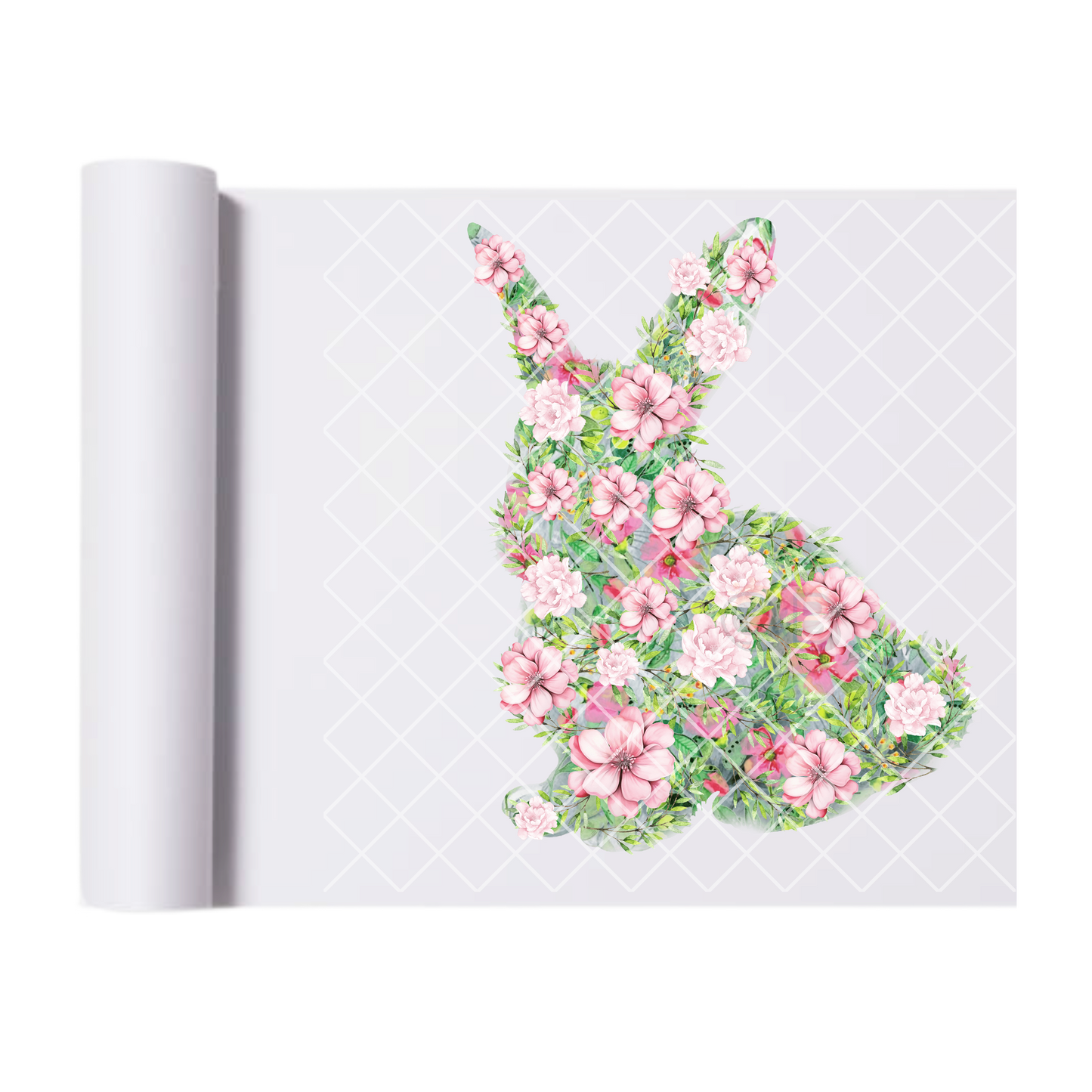 Flower rabbit silhouette DTF film t shirt transfer