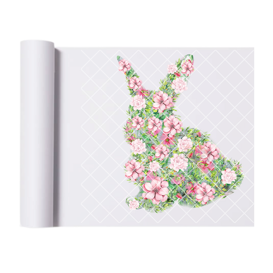 Flower rabbit silhouette DTF film t shirt transfer