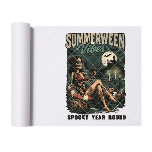Summerween Vibes - Ready To Press Print Transfer for Apparel, Cotton, Polyester & Blends - High-Quality Print- Commercial Grade