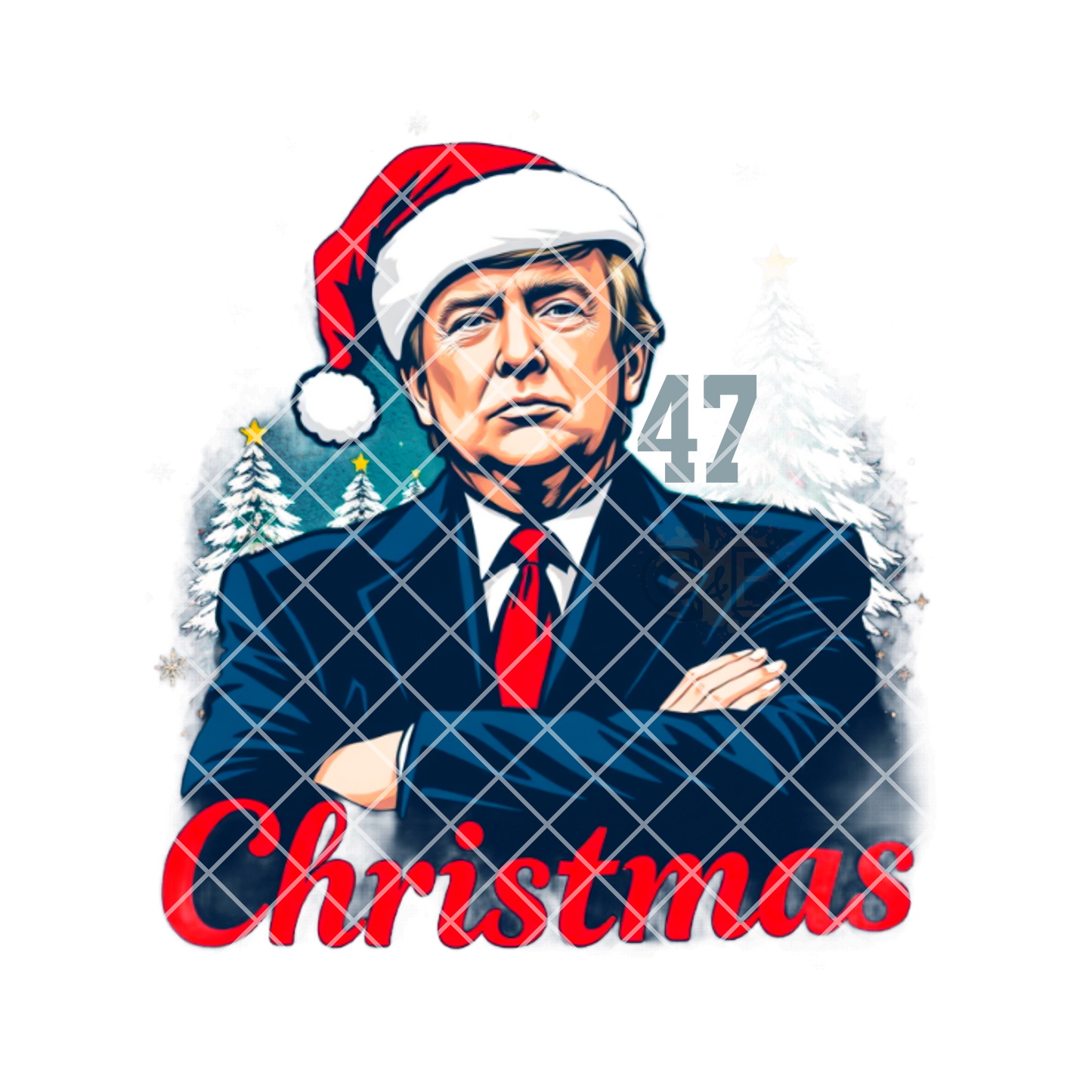 Christmas Trump 47 Santa Hat DTF Transfer