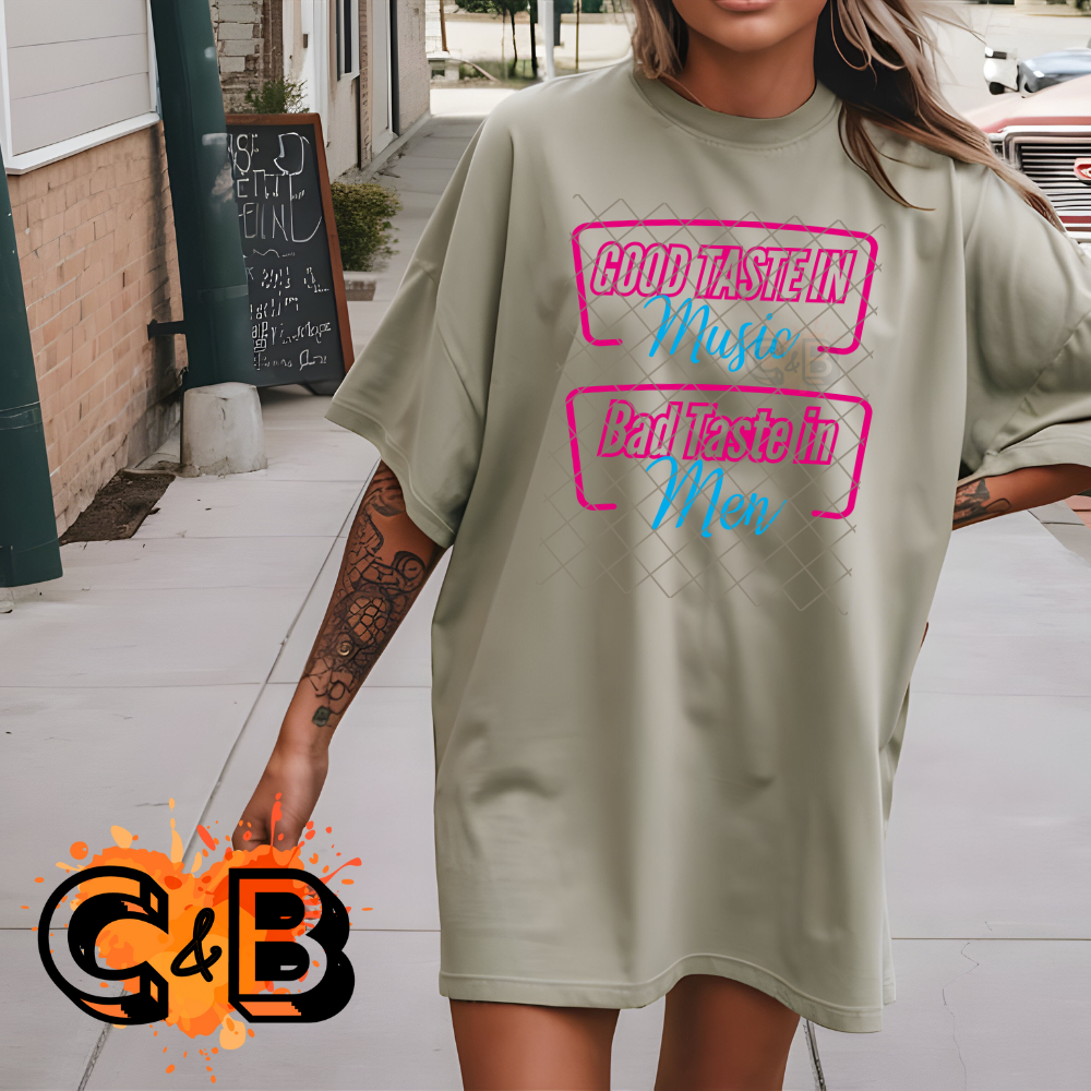 Bad taste in men DTF film t shirt transfer
