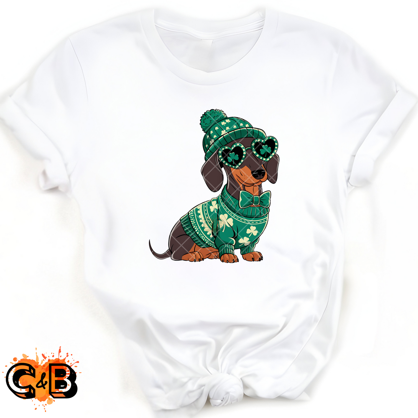 Dachshund In Green PNG