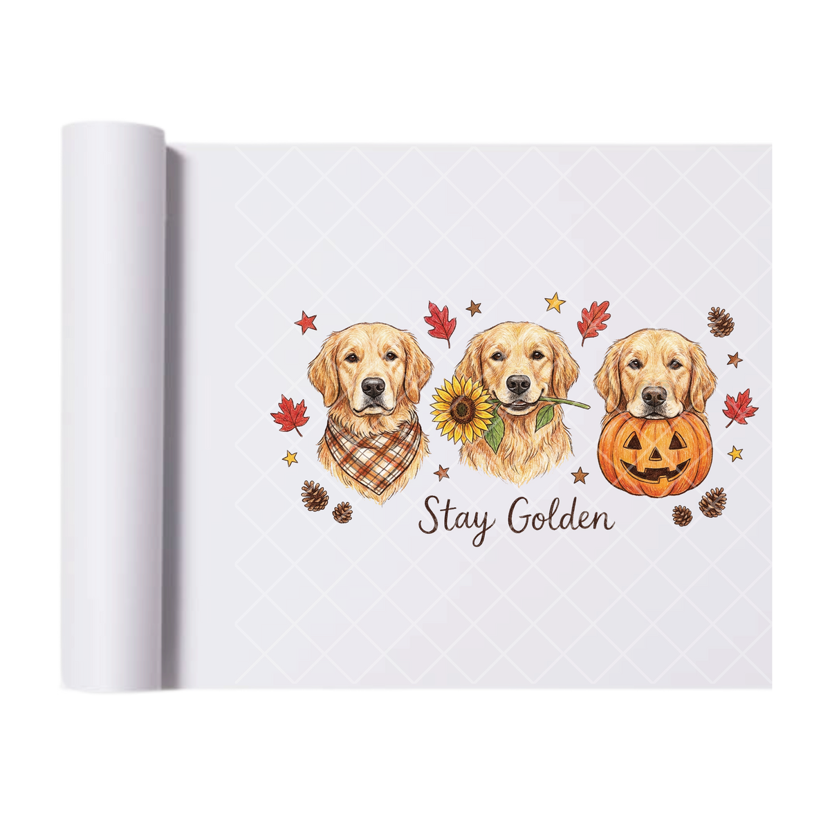 Stay Golden Labrador - Ready To Press Print Transfer for Apparel, Cotton, Polyester & Blends - High-Quality Print- Commercial Grade