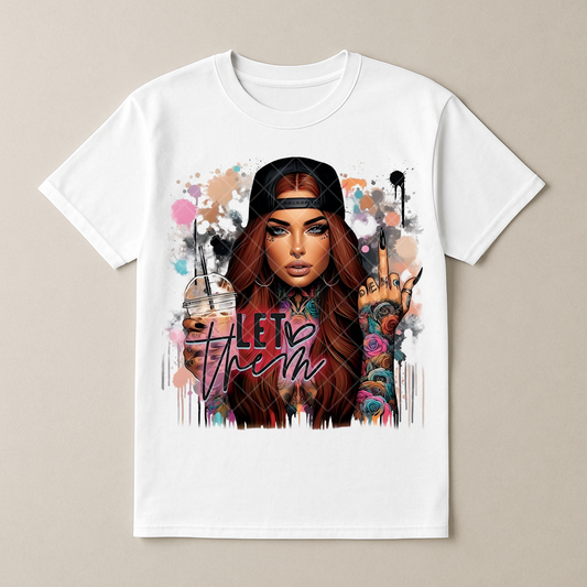 Let Them Babe Auburn Hair - Premium Graphic T-Shirt for Casual Wear