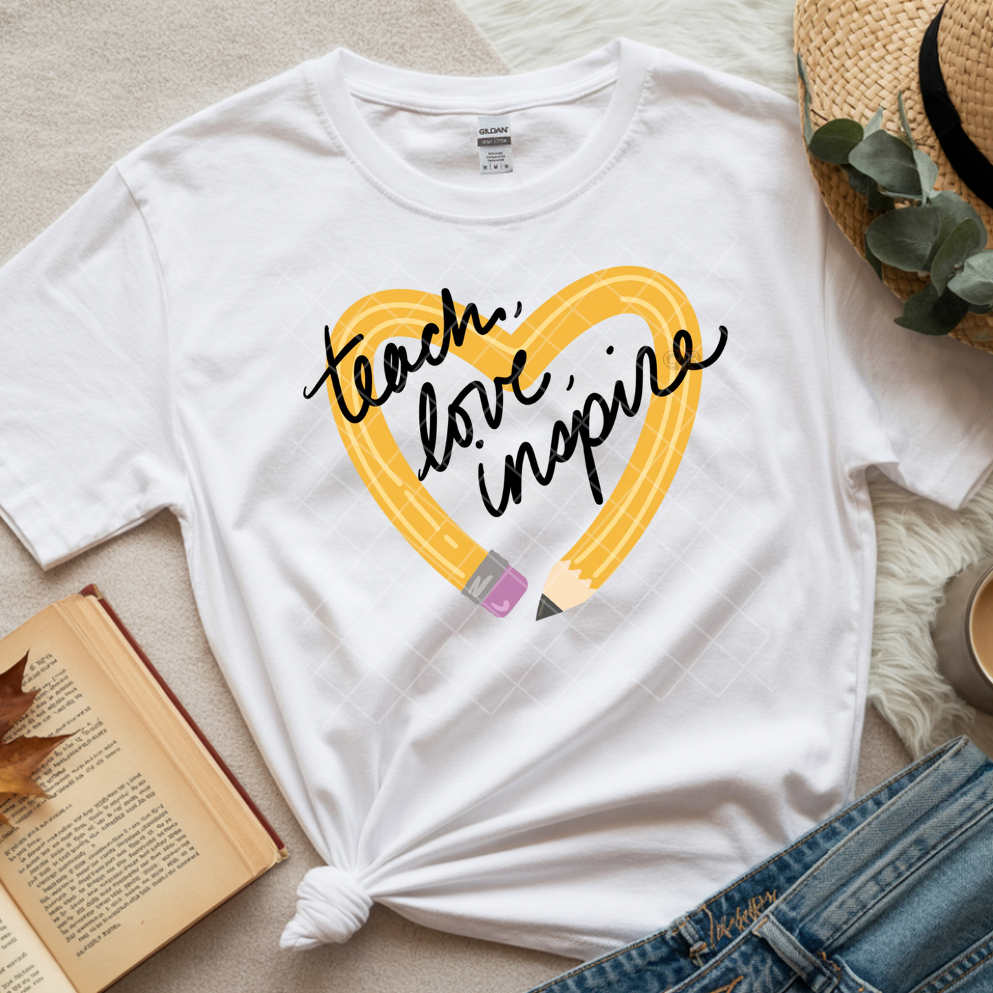 Heart Pencil Teach - Premium Graphic T-Shirt for Casual Wear