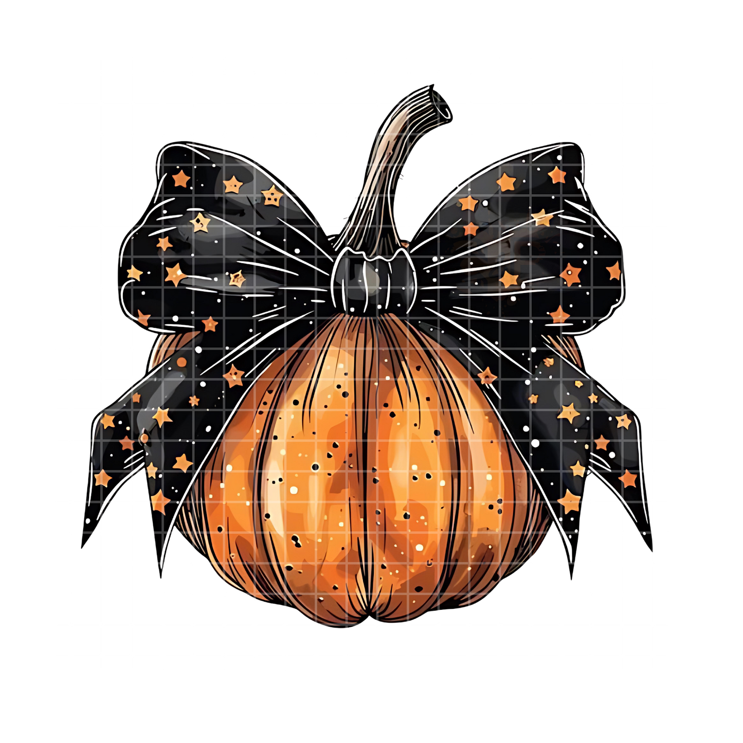 Pumpkin Halloween Bow PNG