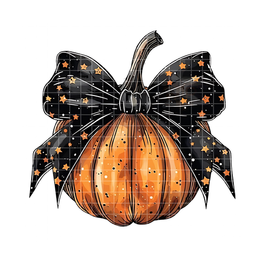 Pumpkin Halloween Bow PNG