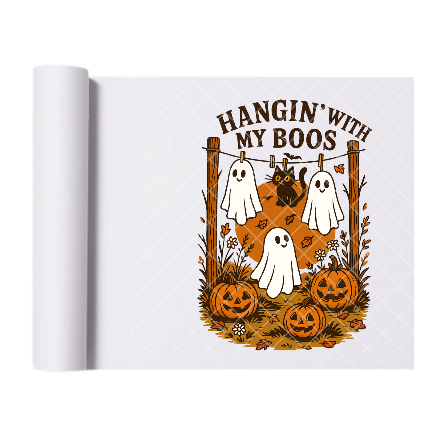 Hanging with my boo - Ready To Press Print Transfer for Apparel, Cotton, Polyester & Blends - High-Quality Print- Commercial Grade