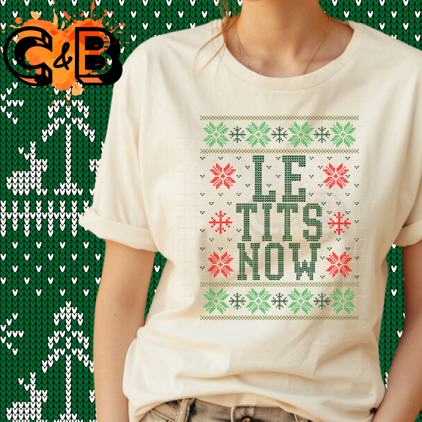 Let It Snow Ugly Sweater DTF Transfer