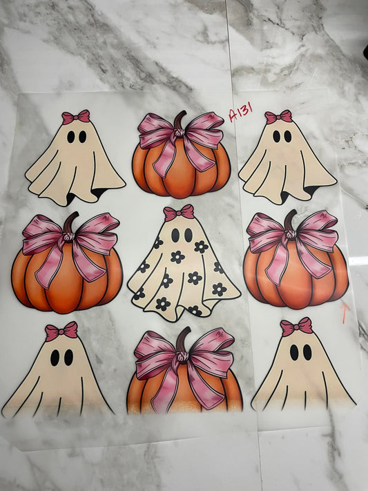 Ghost and pumpkins #A131 Discount Print