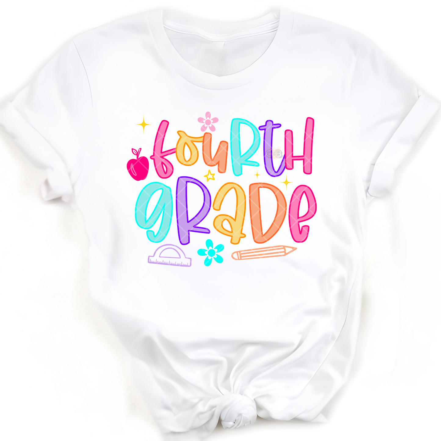 Fourth Grade Neon Outline - Premium Graphic T-Shirt for Casual Wear