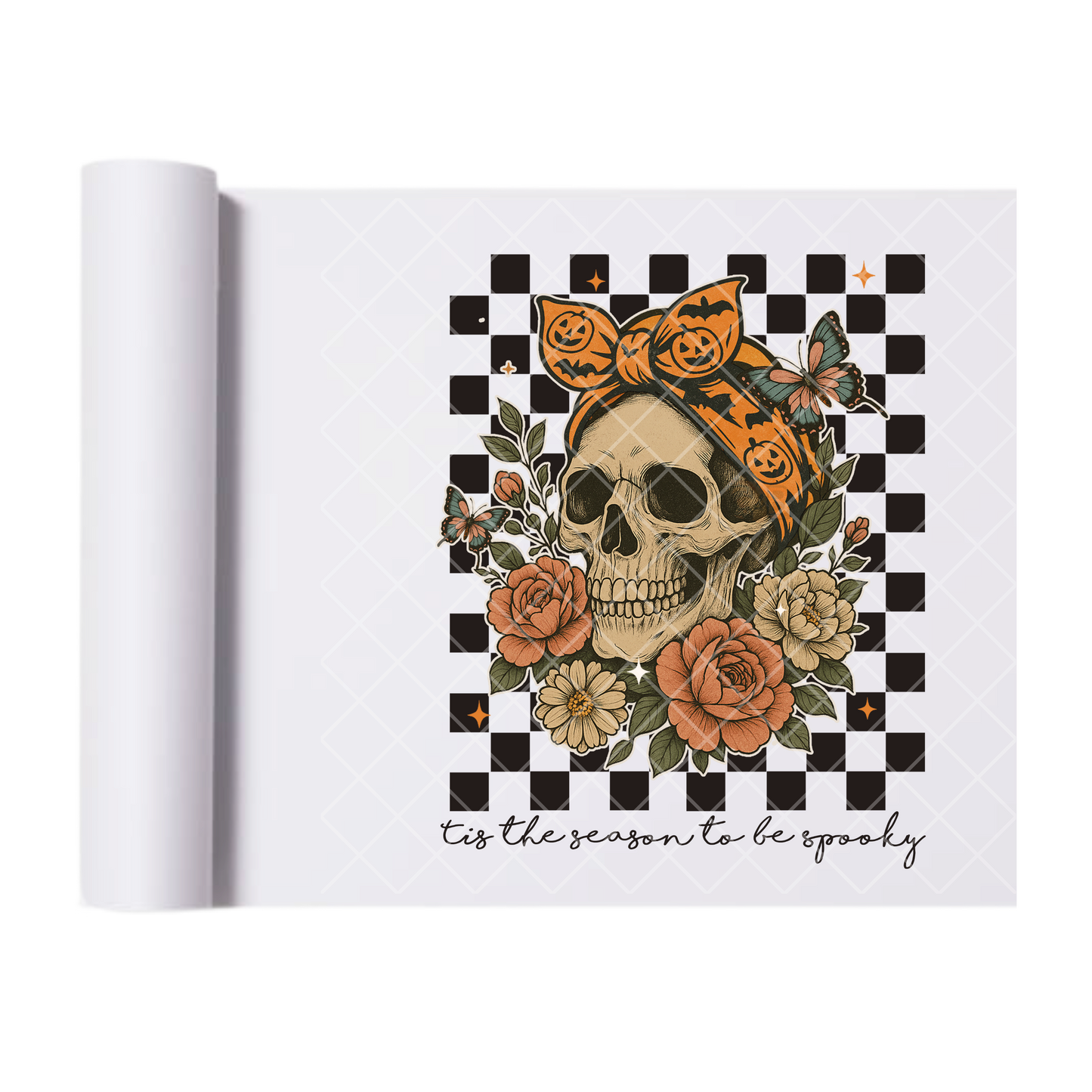Checkered floral babe - Ready To Press Print Transfer for Apparel, Cotton, Polyester & Blends - High-Quality Print- Commercial Grade