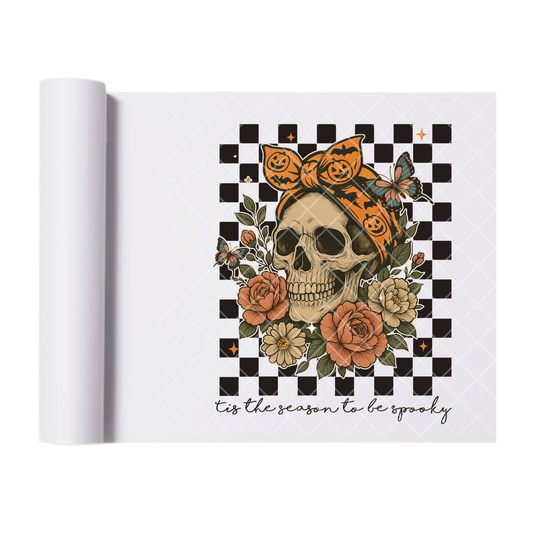 Checkered floral babe - Ready To Press Print Transfer for Apparel, Cotton, Polyester & Blends - High-Quality Print- Commercial Grade