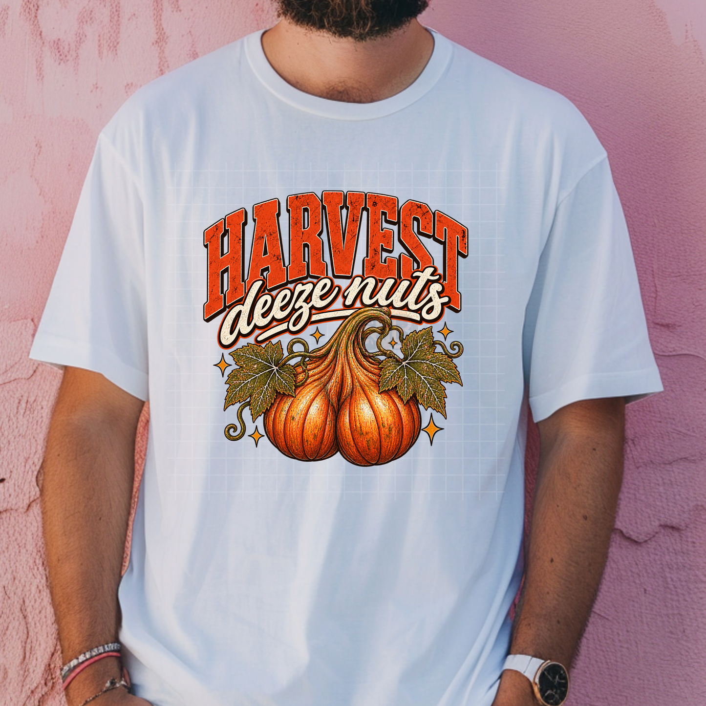 Distressed Harvest Deeze Pumpkins - Premium Graphic T-Shirt for Casual Wear