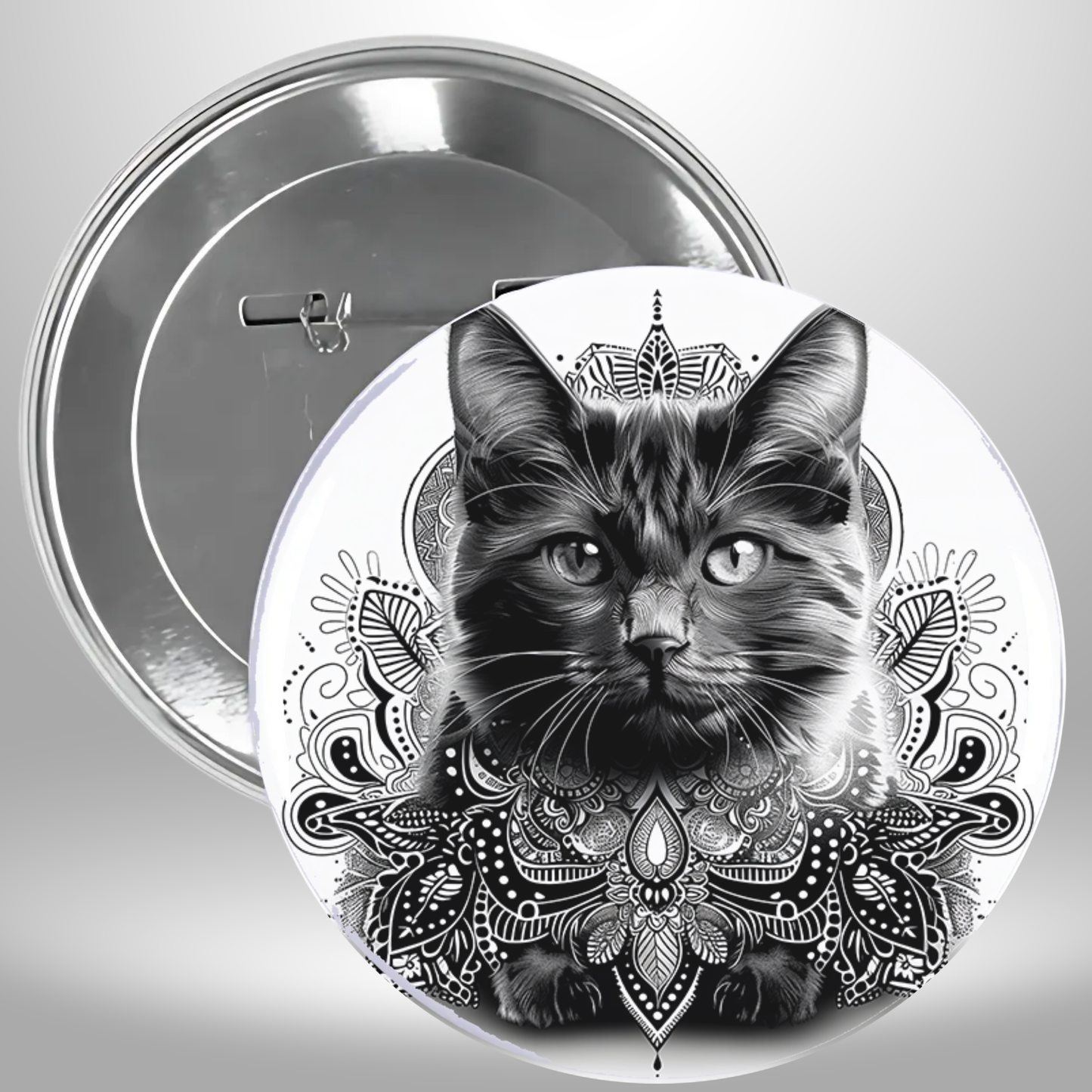 Bw Cat Pinback Button