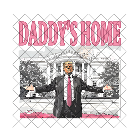 Daddy’s Home Black Suit Pink Font PNG