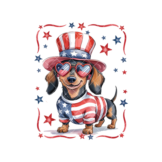 Dachshund Shades Top Hat PNG