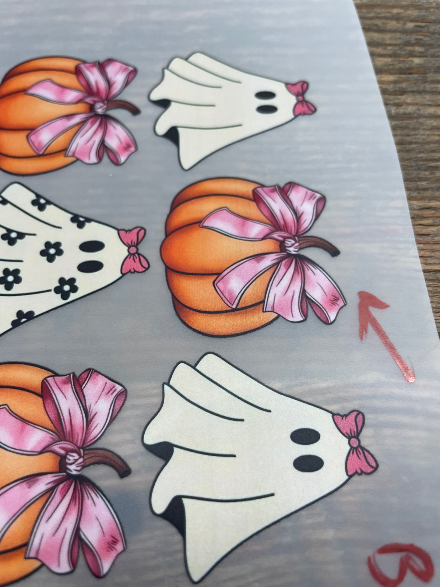 Pumpkins bows and ghosts #A107 Discount Print