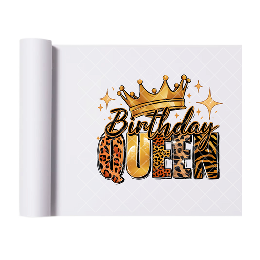 Birthday Queen - Direct Print Film Transfer for T-Shirts, Cotton, Polyester & Blends - High-Quality Print