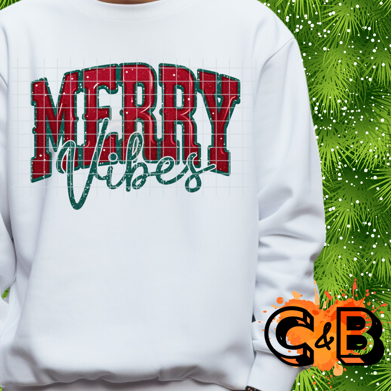 Merry Vibes Red Green PNG