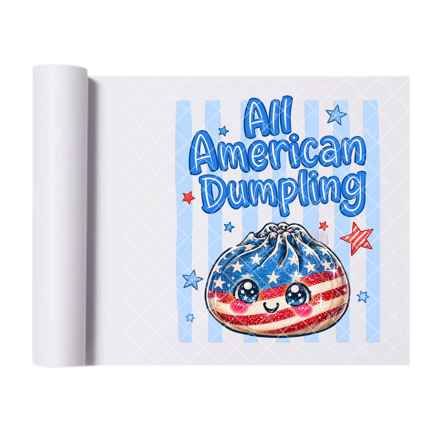 All American Dumpling USA - Direct Transfer Print, Ready To Press For T-Shirts, Cotton, Polyester & Blends - Tshirt Business Quality