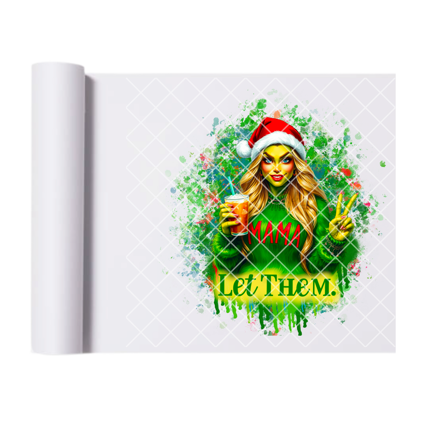 Let Them Babe Christmas Green Girl film t shirt transfer