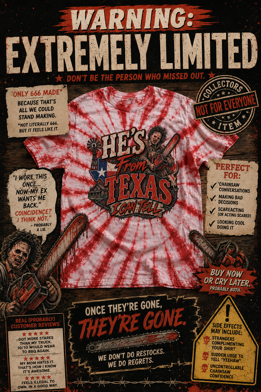 He's From Texas, I Can Tell (Limited Edition) - Premium Graphic T-Shirt for Casual Wear