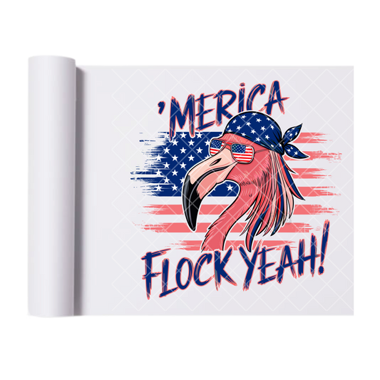 Merica Flock - Direct Print Film Transfer for Trendy T-Shirts, Cotton, Polyester & Blends - High-Quality Print