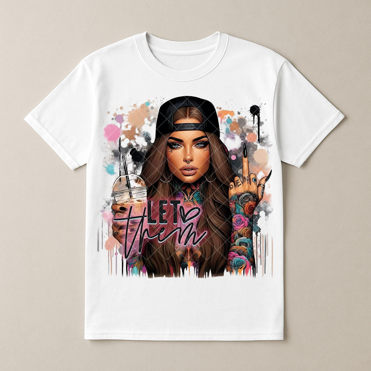 Let Them Babe Brown Hair - Premium Graphic T-Shirt for Casual Wear
