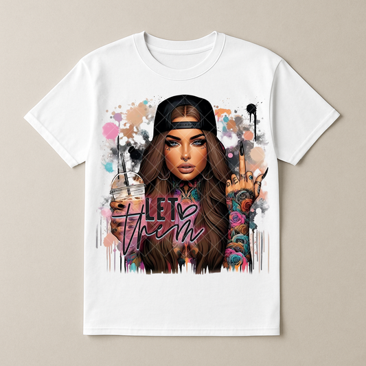 Let Them Babe Brown Hair - Premium Graphic T-Shirt for Casual Wear