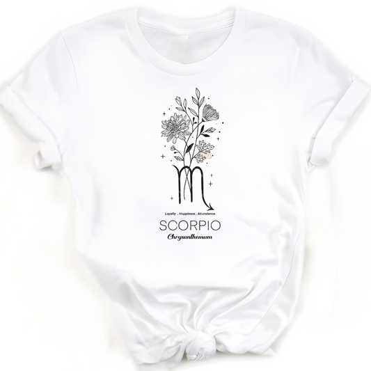 Scorpio Chrysanthemum - Premium Graphic Trendy T-Shirt for Casual Wear